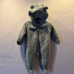 Carter's Fuzzy Green Hooded Footie